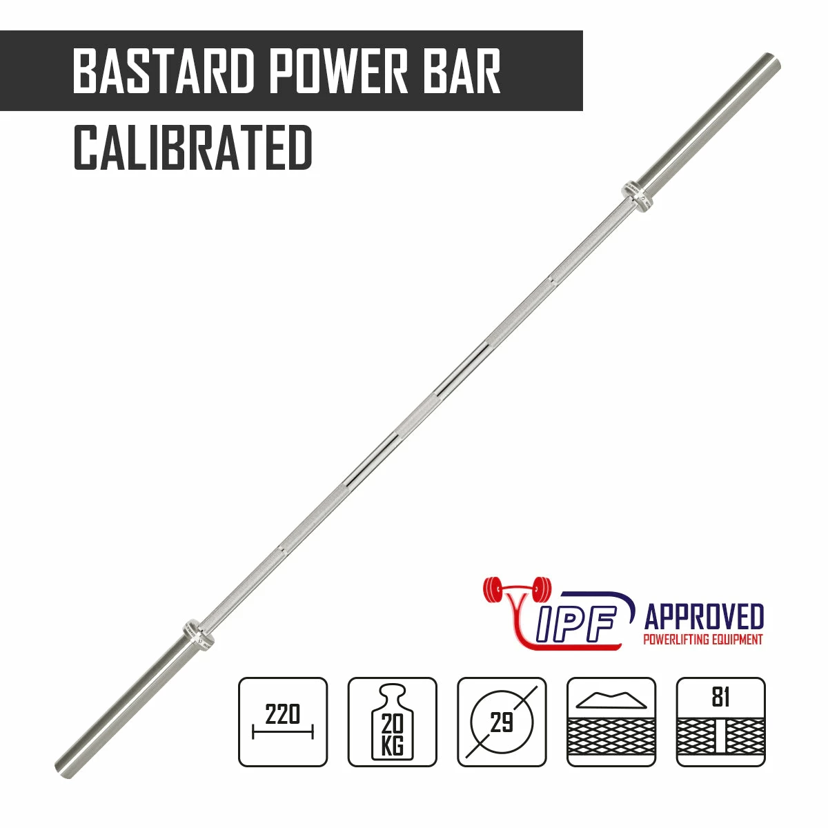 Kalibrierte Bastard Power Bar - Edelstahl, IPF Zertifiziert – Bild 2