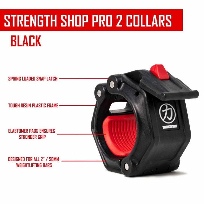 PRO 2 Olympic Flip Lock Hantelverschlüsse Von Lock Jaw, Schwarz – Bild 2