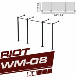 Riot WM-02 Doppel Cube Rig/Trainingsstation, 2.5 Meter, Für Die Wandmontage