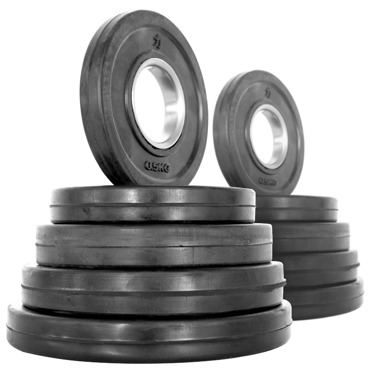 Hantelscheiben Set Mit Gummiüberzug (Schwarz) - 15KG – Bild 3